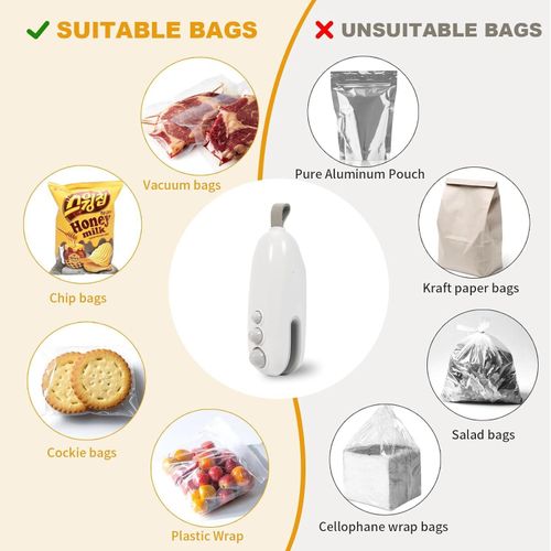 Mini Food Bag Sealer, Portable Heat Sealing Tool for Snack Preservation (1 PC)