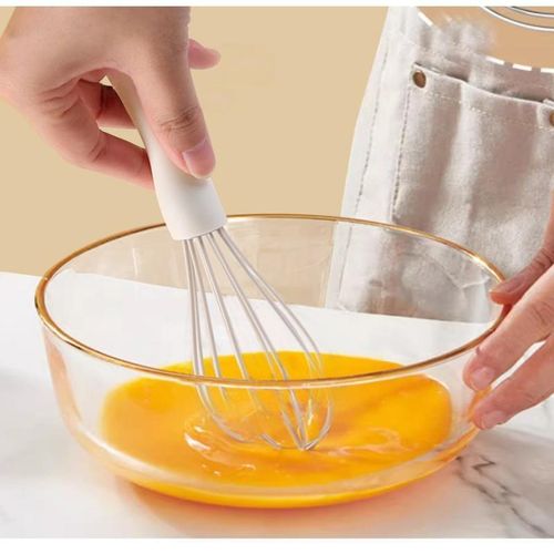 4pcs Mini Kitchen Baking Tools Set - Small Silicone Spatula, Whisk, Brush for Non-Stick Cookware