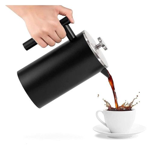 Double Wall Stainless Steel Coffee French Press Maker - Black