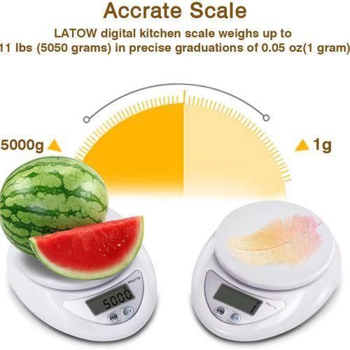 General Electronic Digital Tool Measuring Kitchen Food Weighing Scales - White