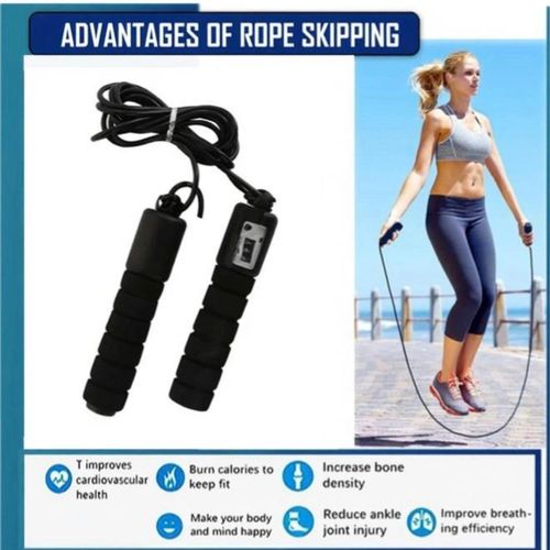 ShebSheb Fitness Jump Rope for Women, Men, and Kids, Tangle-Free with Counter and Reset, Skipping Rope with Foam Handles