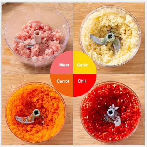 CYFAZA 900ml Manual Food Processor Vegetable Chopper Meat Grinder, Portable Hand Pull String Garlic Mincer Onion Cutter for Veggies, Ginger, Fruits, Nuts, Herbs, Blue