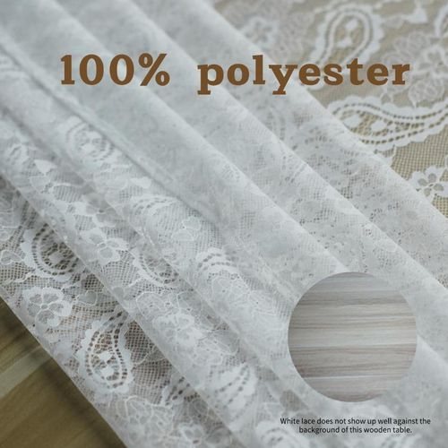 White lace tablecloth rectangle 150×300 cm, covering tea tablecloth flower embroidered lace tablecloth, elegant rectangle covering long retro embroidered reception tablecloth decoration