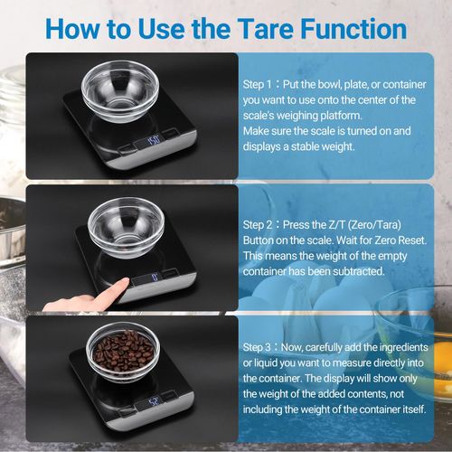 Inkbird Food Scale Digital Kitchen Scale Stainless Steel Platform Backlit LCD