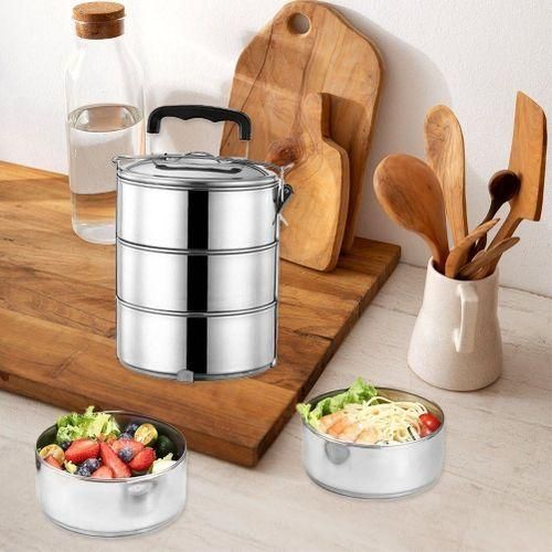 Pureliving 3-Layer Stainless Steel Lunch Box