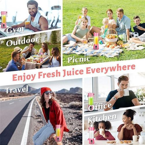 VIC 380ml - Portable Blender Bottle Juice Mixer - Rechargeable - Green