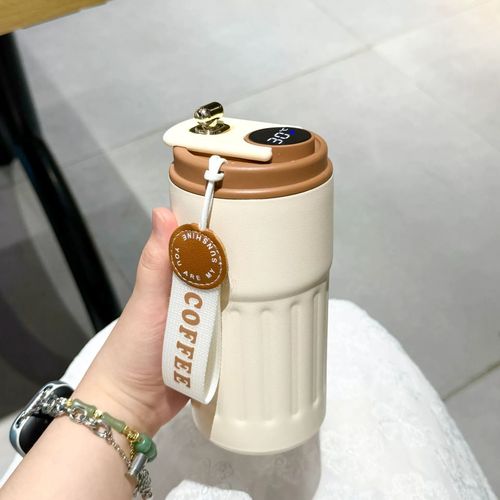 Smart temperature display insulated coffee cup