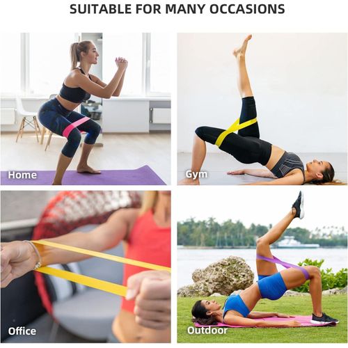 KipFit LATEX RESISTANCE LOOP EXERCISE BANDS THERAPY WORKOUT SET OF 5 (ASSORTED)