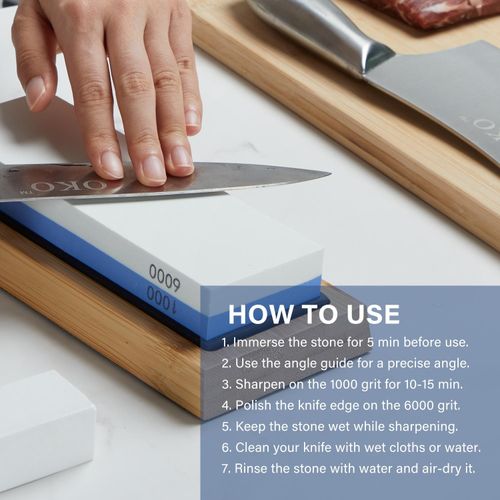 Inkbird Knife Sharpeners Corundum Whetstone 2-in-1 Knife Sharpening Stone