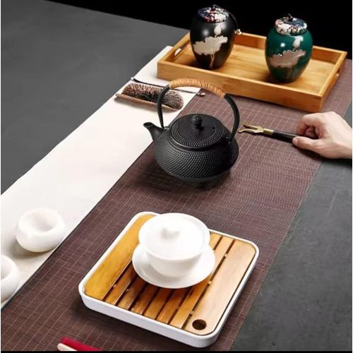 *Cast Iron Set Teapot Japanese Tea Tetsubin Pot Kettle Enamel Fu Kung Infusers Metal With Strainer Net Filter