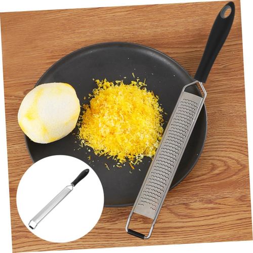 Zester Grater for Lemon Cheese, Pro Citrus &amp; Cheese Zester, Kitchen to Bar Essential with Comfy Black Handle