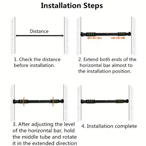 Adjustable door frame hanging rod, indoor wall-mounted horizontal bar fitness equipment, suitable for strength training