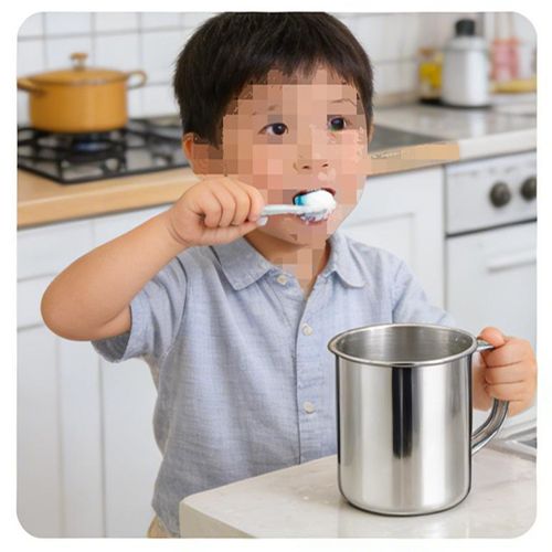2 Pcs Set  Stainless Steel Kids Shatter-Resistant Water Cups