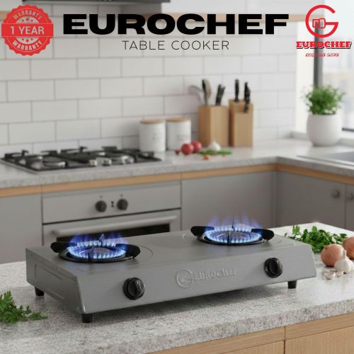Eurochef ST-HEAVY02 Heavy Duty Gas Cooker with Cast Iron Burners, Stainless Steel Panel &amp; Auto Ignition