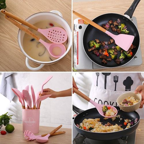 WIFINIT Silicon Silicone Kitchen Set (12 Piece) Kitchenware Serving Spoon