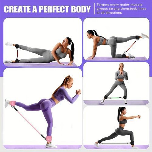 5pcs Fitness Elastic Bands, Ankle Straps, Resistance Bands for Legs/Hip
