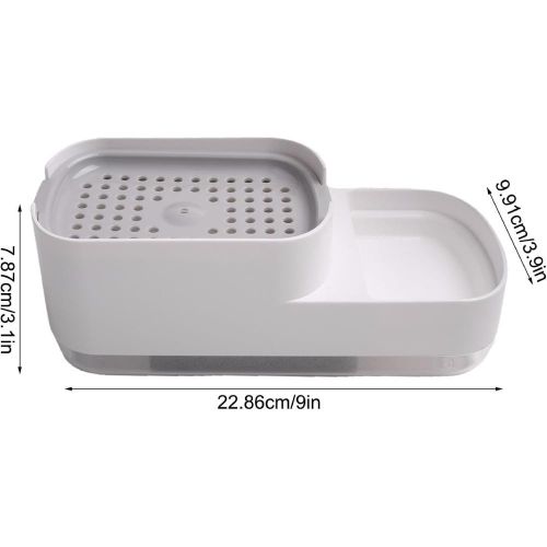 Effortless For Kitchen Cleanup 2 in 1 Soap Dispenser and Sponge Holder for Easy Access (White)