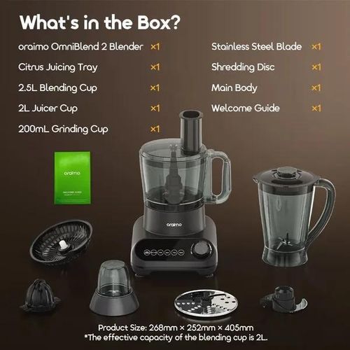Oraimo OmniBlend 5 in 1 shredding, juicing, blending, chopping &amp; grinding 21000 RPM Speed Blender