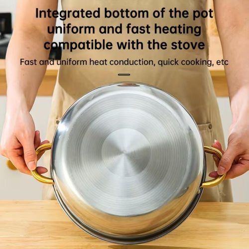 addigoes 10-Piece:5 Pots + 5 Lids, Stainless Steel Cookware Set – Non-Stick Pots &amp; Pans with Heat-Resistant Handles, Frying Pan, Stew Pot, Wok, Multi-Functional Cook Set,perfect for stewing and cooking