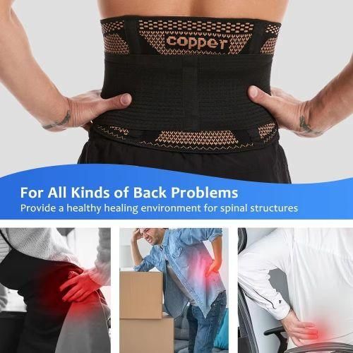 Copper ion sports waist support belt, adjustable elastic support waist belt