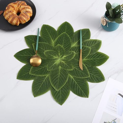 Simulated leaf placemat, waterproof/oil-proof and heat-insulating mat