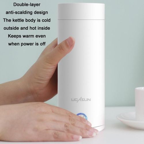 UGASUN Portable Electric Heated Cup, Color: EU Plug (Withe)
