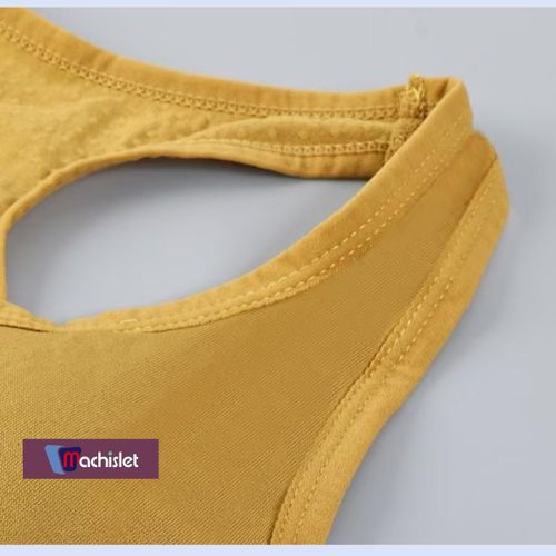 Machislet Lightweight Breathable Yoga Clothes for Women Form-fitting Workout Outfits with High Elasticity for Yoga Running Fitness(Suitable 80-145KG)-Yellow