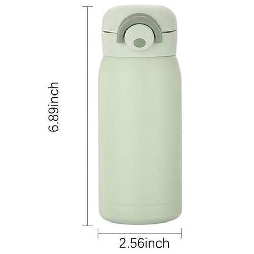 Flushrenic Mini Water Bottle,Thermal Cup With Snap Flip Lid Leak Proof,Cute Insulated Stainless Steel Bottle For Hot &amp; Cold Drink,BPA Free,Perfect for Coffee,beverage,Water,Tea (Green, 350ml)