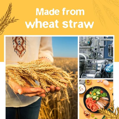 16pcs/set wheat straw tableware set, plate + bowl + cup set