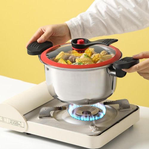 3L stainless steel low-pressure cooker, multi-functional double-handled soup pot
