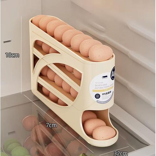 4-layer egg storage box, rolling egg storage rack, can hold up to 30 eggs