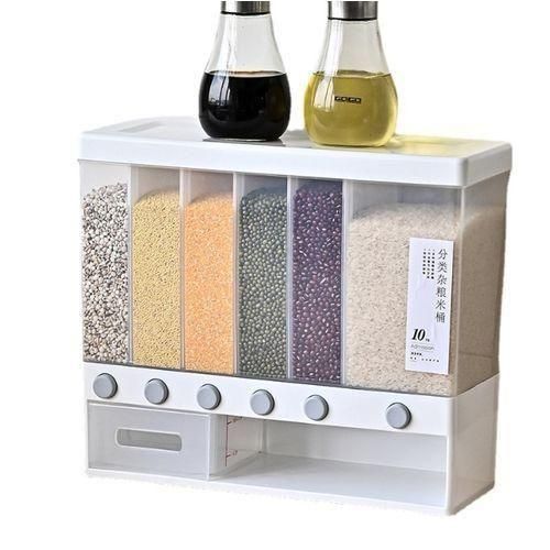 Cereal Dispenser Rice - Food Storage Keeper - White/Clear