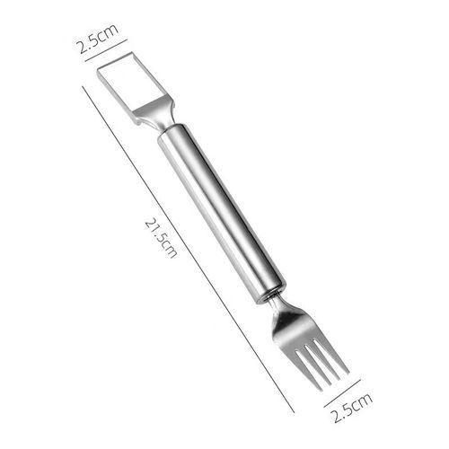 Flushrenic Fruit fork,Watermelon spoon,2-in-1 Stainless Steel Fruit Cutter 3 Pcs