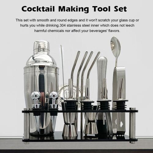 20pcs/set Cocktail Set Boston Shaker Stainless Steel