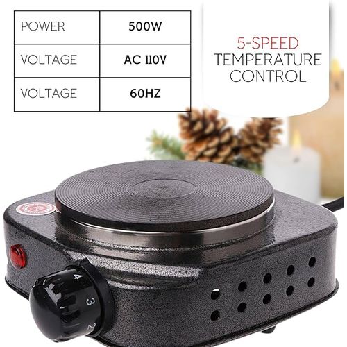 500W Mini Electric Heater/Multifunctional Kitchen Utensil - Black