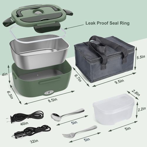Car portable electric lunch box, 2 in 1 household insulated lunch box