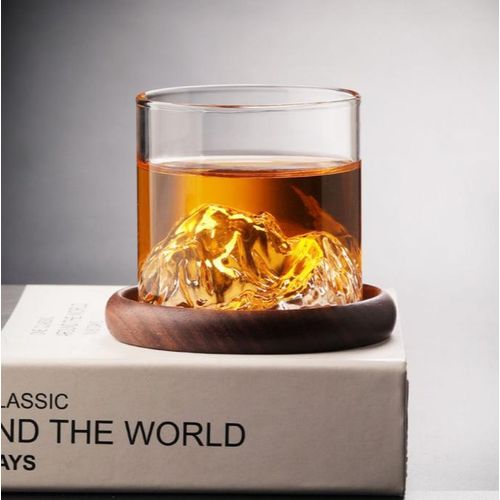 2PK-Whiskey Glasses Unique Exquisite Mount Cocktails Drinking Glass Set