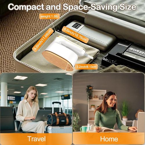 TodyJeyHo Mini Steam Iron, 2-IN-1 Handheld Travel Steam Iron,1100W &amp; 15s Fast Heat Up, Portable Steamer Iron for Home &amp; Gift, Travel