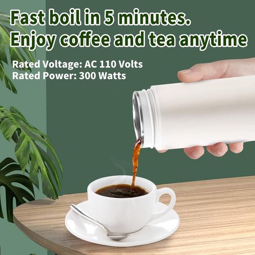 TIMBUTUS Portable Travel Electric Kettle 400ml – Stainless Steel Water Boiler with Boil-Dry Protection &amp; Leak-Proof Lid