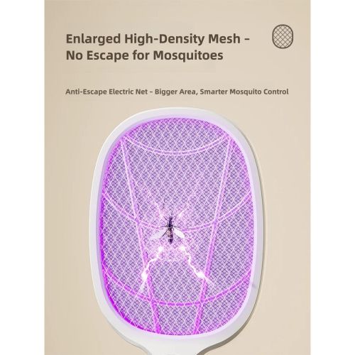 addigoes 2-in-1 Electric Mosquito Swatter &amp; Lamp – Rechargeable Insect Repellent with Triple Safety Mesh, LED Indicator, Anti-Shock Design for Night Use