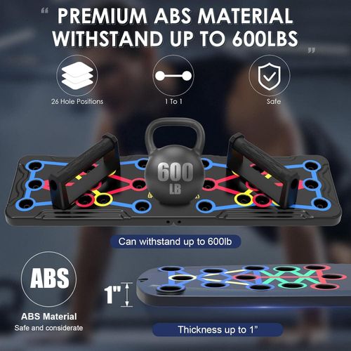 Push Up Board Workout Board, Improved Training Versatility Lasting Materials, Adaptable Exercise Design, Foldable for Easy Transport, Advanced Push-Up Board, Portable and Compact Design Ideal