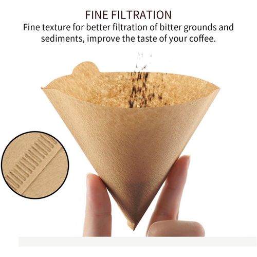 Disposable Coffee Paper Filters, 100 Pcs Cone Replacement Filter