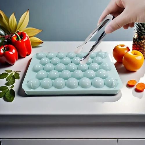 33 Grids Ice Cube Trays, Round Diamond Silicone Molds, Food-Grade Plastic Refrigerator Storage Boxes, Food Safety Contact-Kitchen Tool Accessories Molds