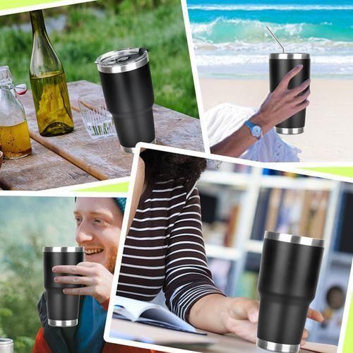 Vacuum Coffee Tumbler Mug Cup With Lids Straws 900ml