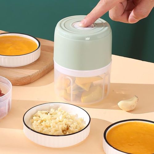 Electric Garlic Chopper 250ml, Portable Kitchen Meat Grinder，Mini USB Charging Wireless Food Slicer