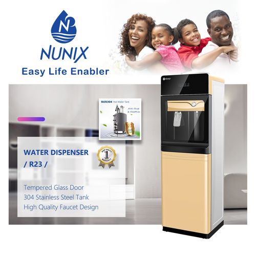 Nunix Free Standing Hot &amp; Normal Water Dispenser With Glass Door