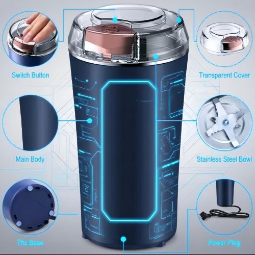 300W Electric Coffee Grinder – Multi-Purpose Spice, Coffee Bean &amp; Herb Grinder Powerful and Durable