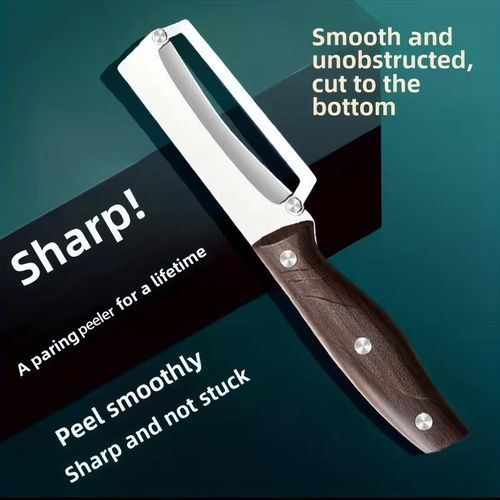 Multi Functional Vegetable Peeler for Kitchen, 2026 New Stainless Steel Peeler with Wooden Handle and Bottle Opener Stainless Steel, Effortlessly Peel Potatoes, Apples, Carrots (1 PCS)