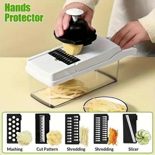 Black and white multifunctional 22 in 1 food chopper onion chopper vegetable slicer chopper vegetable chopper with 12 blades