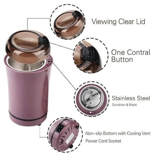 Hot Sale Electric Coffee Grinder Coffee Bean Blade Grinder, Stainless Steel Blades Coffee Grinder, Electric Coffee Beans Grinder Small For Coffee Beans, Herbs, Nuts, Spices, Grain Mill ,Multicolor